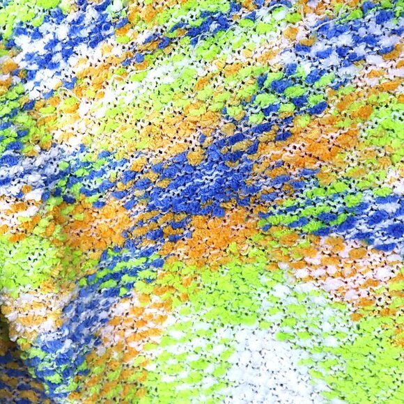 NEON CHENILLE SWEATER XL Ethyl Soft Cozy Spring Fall Pockets Tunic Long Dopamine - Picture 8 of 10